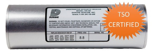 DUKANE SEACOM DK180 Silver TSO-C200a & TSO-C142a 8.8 Khz 90-Day Low Frequency Underwater Acoustic Beacon