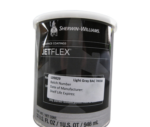 JETFlex® L09829 Semi-Gloss Light Gray BAC70038 Interior Aircraft Finish Polyurethane Paint - 7/8 Quart Can