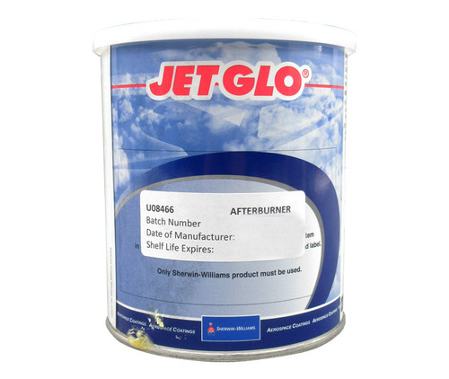 Sherwin-Williams U08466 JET GLO Polyester Urethane Topcoat Paint Afterburner Orange - Quart