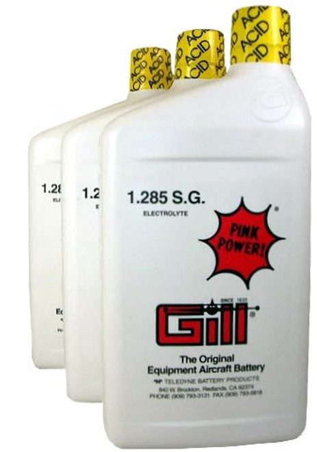 Gill 3 Quart Pack Aircraft Battery Electrolyte Fluid