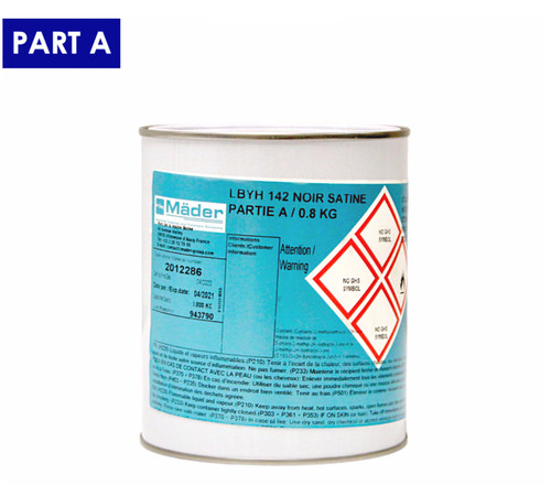 MÄDER AERO LBYH 142 Satin Black PART-A UV Resistant Water-Based Polyurethane Topcoat - 0.8 Kg Can