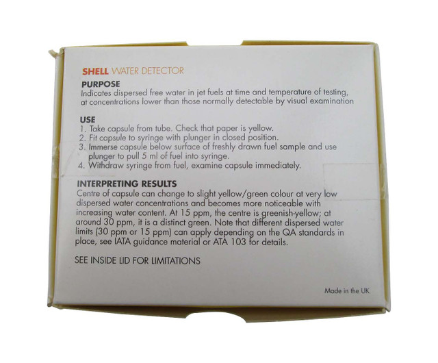 Shell Water Detector AER3019 Pill Tests – Box of 80