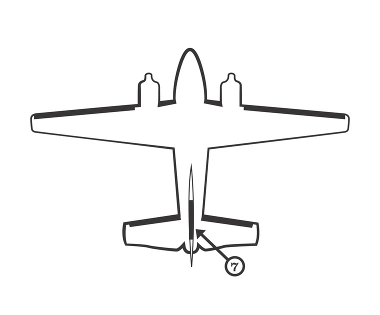 GOODRICH P25S7D5057-10 FASTboot® Raytheon Beechcraft B60, C60 Vertical Fin De-Ice Boot