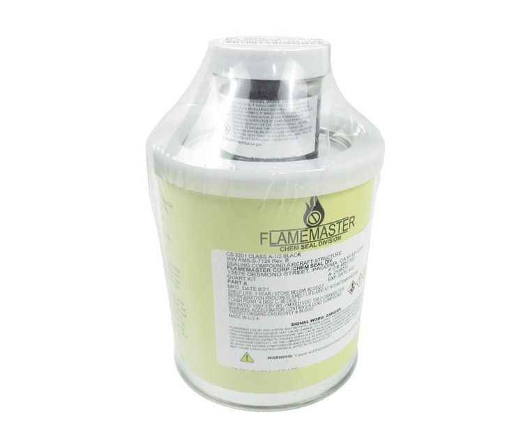 Flamemaster CS 3201 A-1/2 Black AMS-S-7124B (no QPL) Spec Integral Fuel Tank and Cabin Sealant - Quart (24 fl oz) Can Kit - 10/Case