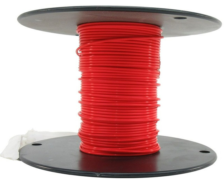 Military Specification M22759/11-20-2 Red 20 AWG PTFE Tapes/Coated Fiberglass Braid Wire - 100-Ft/Roll