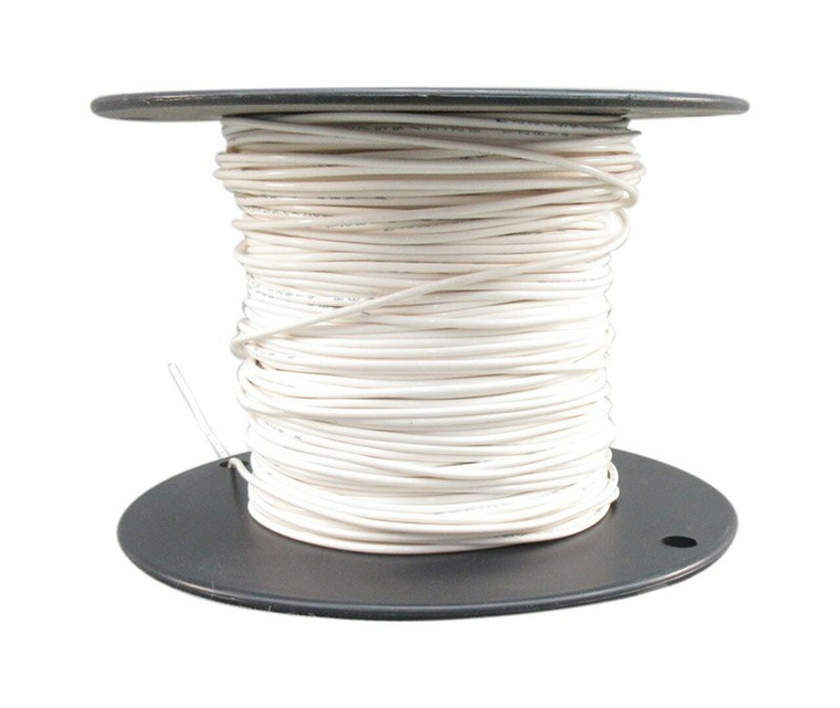 Military Specification M22759/16-12-9 White 12 AWG PTFE Tapes/Coated Fiberglass Braid Wire - 400-Ft/Roll