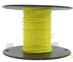Military Specification M22759/16-18-4 Yellow 18 AWG PTFE Tapes/Coated Fiberglass Braid Wire - 100-Foot Length