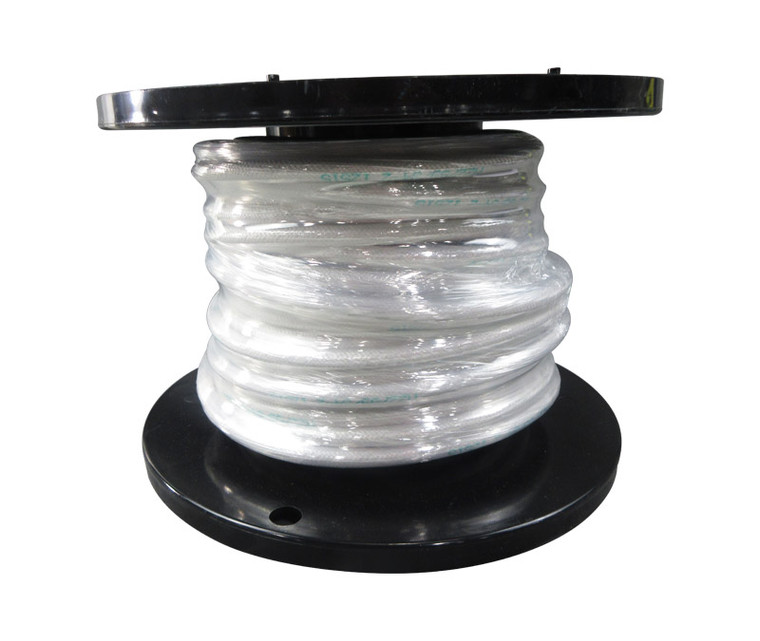 Military Specification M22759/34-2-9 White 2 AWG PTFE Tapes/Coated Fiberglass Braid Wire - 100-Ft/Roll