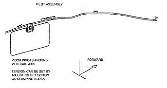 Rosen 601R42451-13 Bombardier RJ Regional Jet Pilot Rosen Sunvisor System Replacement Short Tail Rail Assembly Only