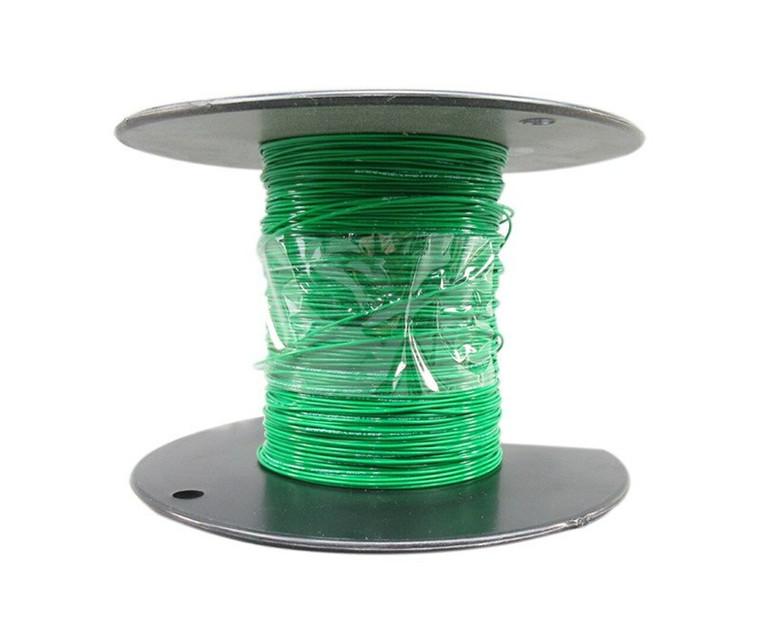Military Specification M22759/11-26-5 Green 26 AWG PTFE Tapes/Coated Fiberglass Braid Wire - 100-Foot Length