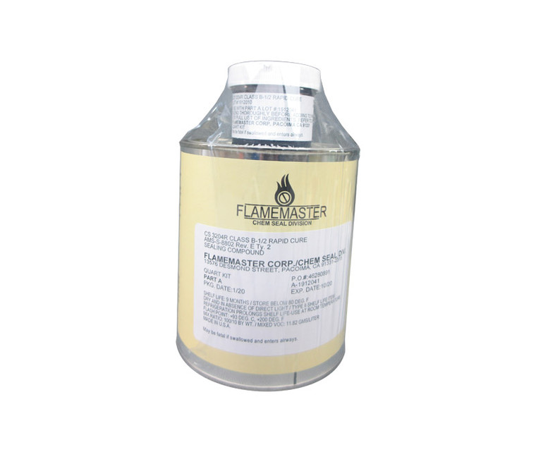 Flamemaster CS 3204R B-1/2 AMS-S-8802E Type 2 Spec Fast Curing Fuel Tank Sealant - Quart (24 fl oz) Can Kit - 10/Case