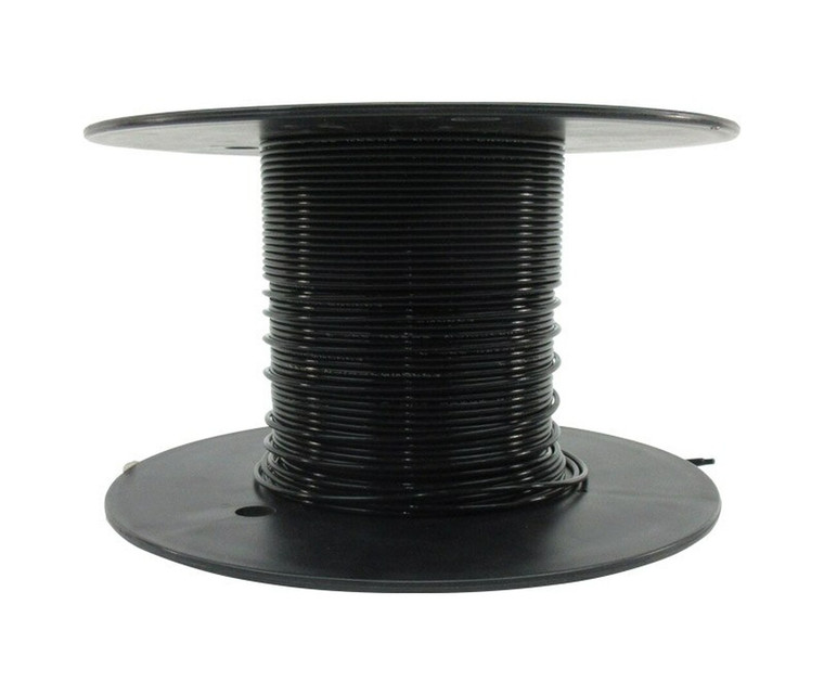 Military Specification M22759/11-24-0 Black 24 AWG PTFE Tapes/Coated Fiberglass Braid Wire - 500-Ft/Roll