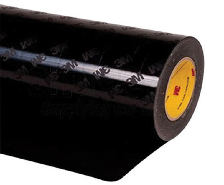 3M™ 8663HS 18 Mil Matte Black Polyurethane Protective Tape (Skip Slit Liner) - 1" x 36 Yard Roll
