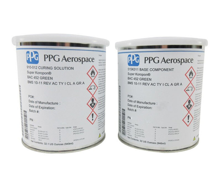 PPG® Super Koropon® 515K011 Green BAC 452 BMS 10-11AC TY I, CL A, GR A Spec Epoxy Primer - Quart Kit