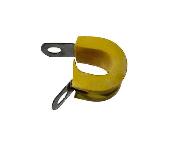 Military Specification M85052/1-20 Crescent Steel Yellow Nitrile Rubber Clamp, Loop