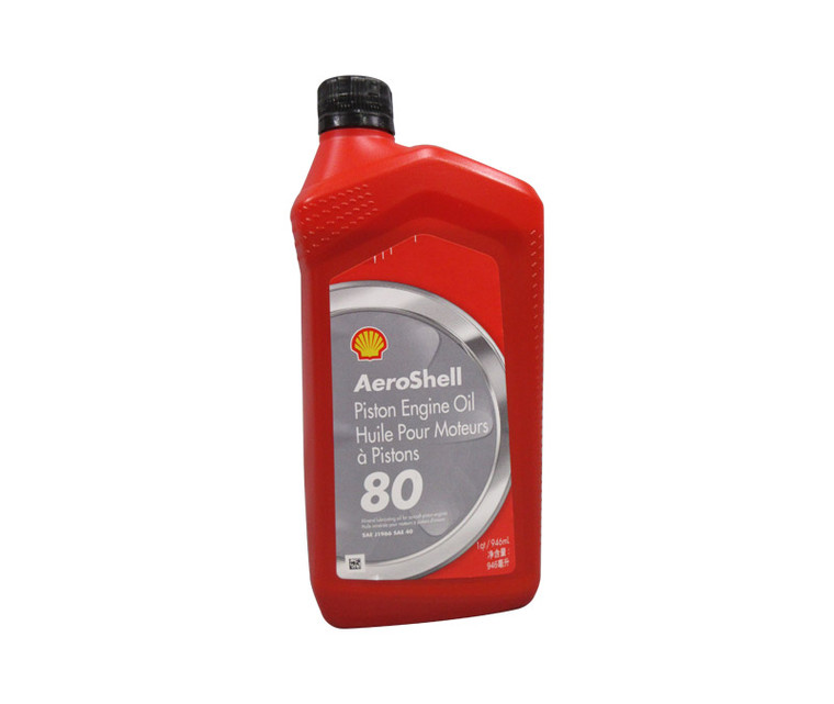 AeroShell™ Oil 80 SAE Grade 40 Mineral Aircraft Piston Engine Oil - Quart Bottle