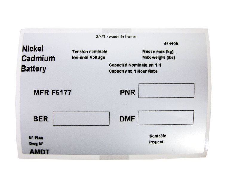 SAFT 411108 Plate Identification