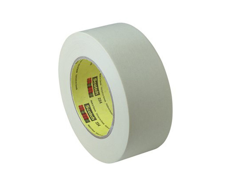 3M™ 021200-02987 Scotch® 234 Tan 5.9 Mil General-Purpose Masking Tape - 96 mm x 55 m Roll