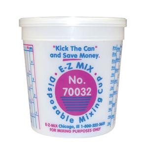 E-Z MIX® 70032 Plastic 1-Quart Disposable Graduated Display Paint Mixing Cup - Box of 100