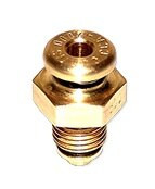 Curtis CCA-2000 Brass 3/8"-24 UNF x .460 Long Push to Open/Non-Locking Straight Thread Drilled Fuel Drain Valve