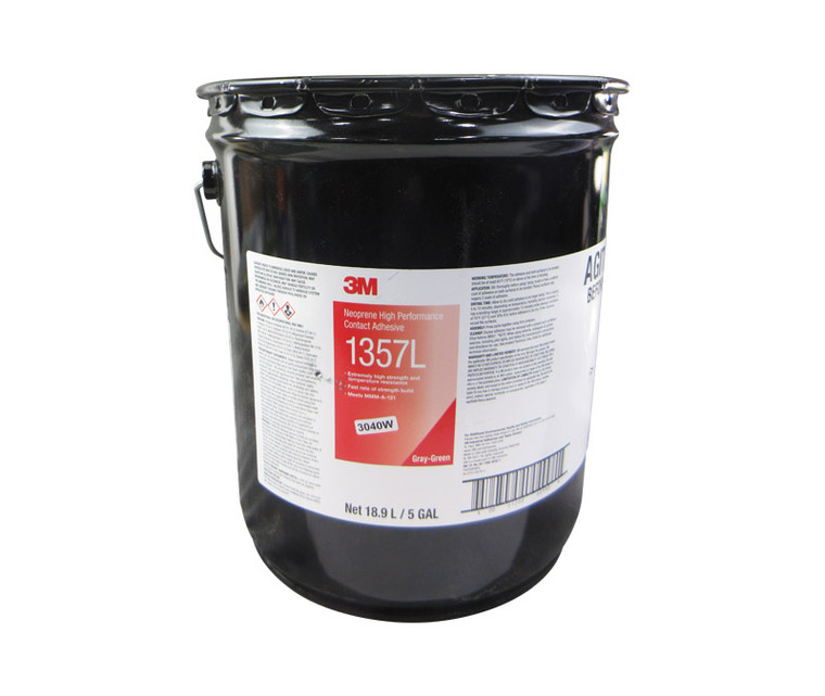 3M™ 021200-25590 Scotch-Weld™ 1357L Gray-Green Neoprene High Performance Contact Adhesive - 18.9 Liter (5 Gallon) Pail