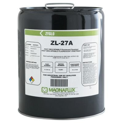 MAGNAFLUX® 01-3187-40 ZYGLO® ZL-27A Level 3 Post Emulsifiable Fluorescent Penetrant - 5 Gallon Pail