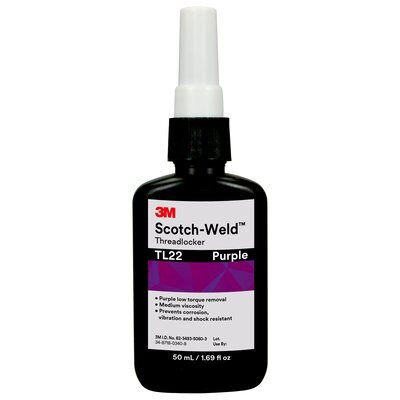 3M™ 048011-62602 Scotch-Weld™ TL22 Purple Threadlocker - 50 mL (1.69 oz) Bottle