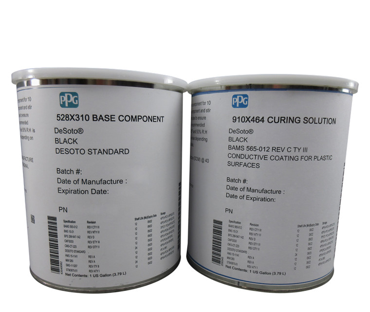PPG® DeSoto® 528X310/910X464 Jet Black DeSoto® Standard Spec Conductive Coating - Gallon Kit