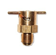 Curtis CCA-39550 Brass 5/8"-18 UNF x 1.054 Long Spiral to Open/Turn to Lock Drilled Continental Oil Drain Valve