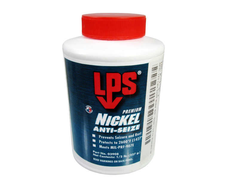 LPS® 03908 Silver/Gray Nickel Anti-Seize Paste - 1/2 lb Brush-Top Jar