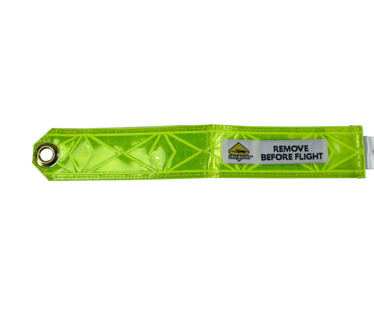 Plane Sights™ PSRBFS1007 Reflective Lime Green 12" x 2" Remove Before Flight Warning Streamer