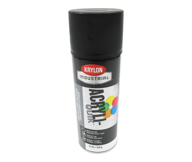 KRYLON® 1613 Industrial ACRYLI-QUIK™ Semi-Flat Black Acrylic Lacquer Paint - 340 Gram (12 oz) Aerosol Can