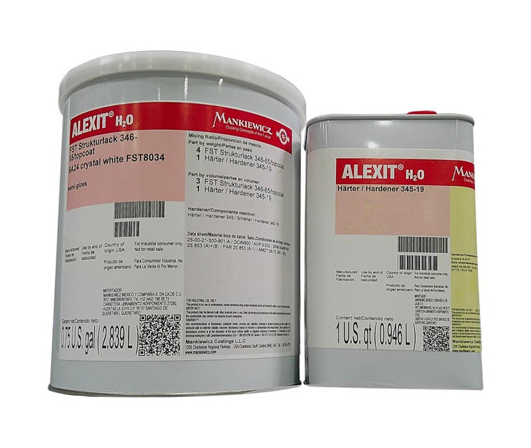Mankiewicz 34665.9A24.7.S73 ALEXIT FST Strukturlack 346-65 9A24 Crystal White FST8034 MR 4:1 Semi-Gloss Topcoat - Gallon Kit