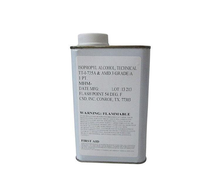 Military Specification TT-I-735A Grade A 90-100% Isopropyl Alcohol - Pint Can