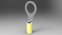 TE Connectivity 35112 Ring Tongue Terminal - AWG 12-10 - Insulation Max 6.35mm - Stud 9.53