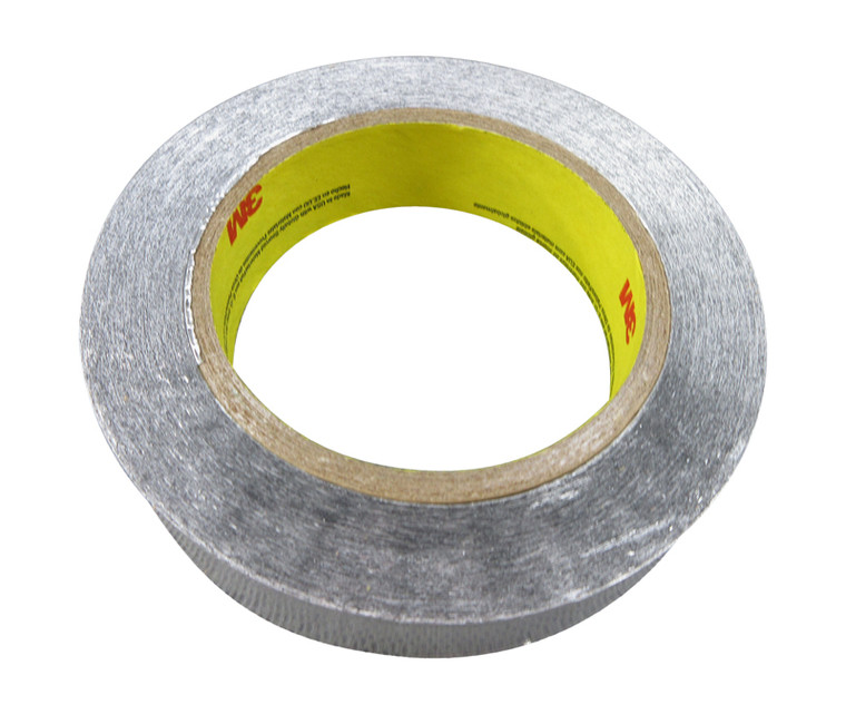 3M™ 021200-05674 Scotch® 433 Silver 2 Mil High Temperature Aluminum Foil Tape - 1" x 60 Yard Roll