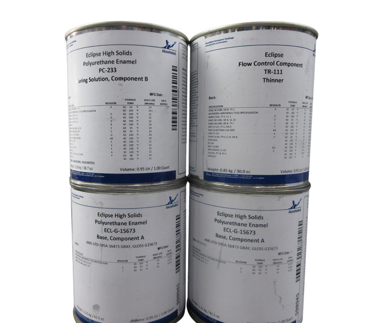AkzoNobel Eclipse® ECL-G-1129/PC-233/TR-109 Gray FS# 16473 Polyurethane Enamel Topcoat - 4-Quart Kit