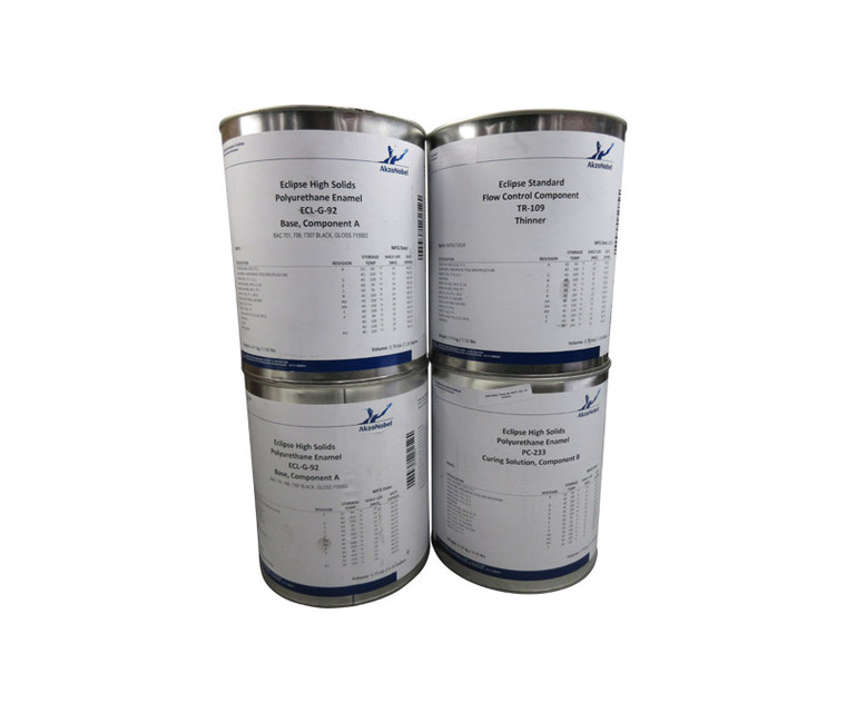 AkzoNobel Eclipse® ECL-G-92/PC-233/TR-109 Black FS#17038 BAC 701 BMS10-60 Type I & II Class B Grade D Spec Polyurethane Enamel Topcoat - 4 Gallon Kit