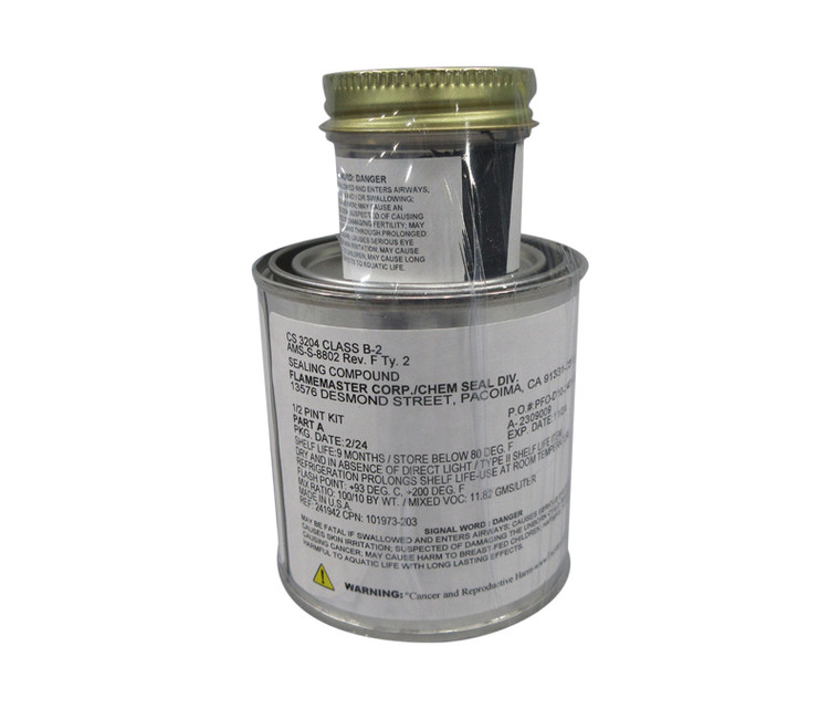 Flamemaster CS 3204 B-2 Gray AMS-S-8802 Type 2 Spec Integral Fuel Tank Sealant - 1/2 Pint (3.5 fl oz) Can Kit