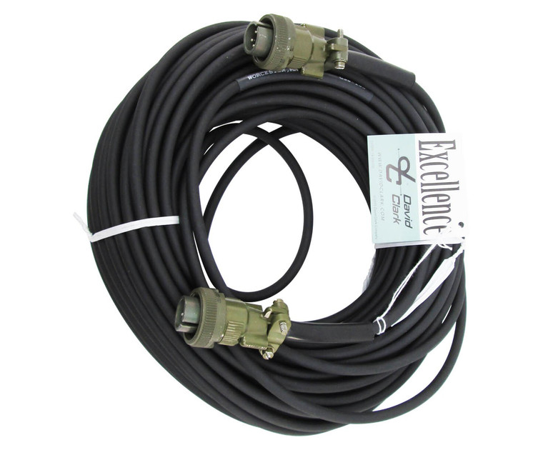 David Clark 18747G-04 Model C38-100 Black Series 3800 100' Jumper Cord Assembly