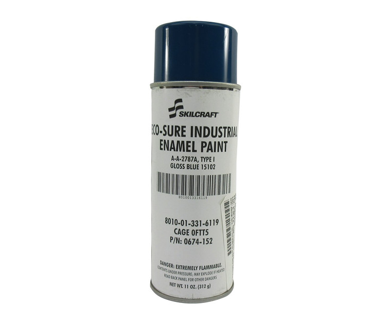 Skilcraft® 0674-152 ECO SURE® FS 15102 Gloss Blue A-A-2787A Type I Spec Industrial Enamel Paint - 11 oz Aerosol Can