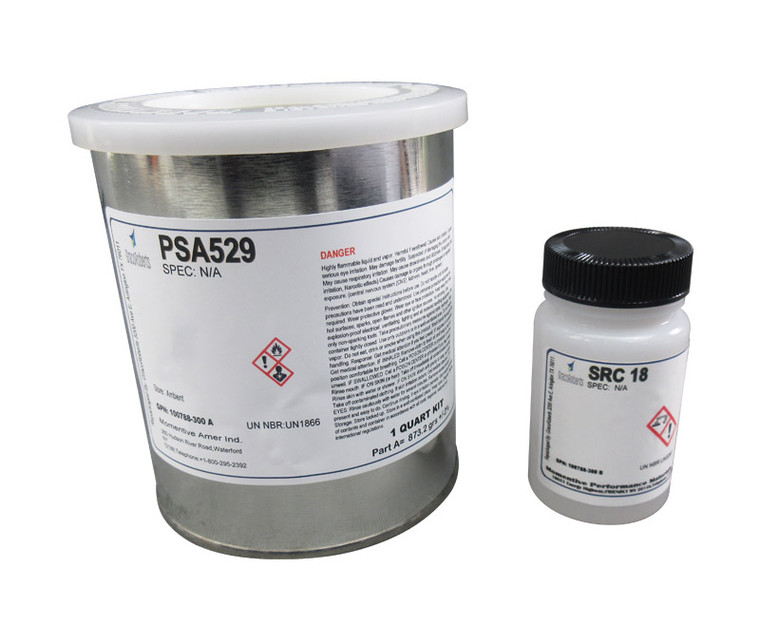 Momentive™ SilGrip* PSA-529/SRC18 Clear Silicone Pressure Sensitive Adhesive - Quart Kit
