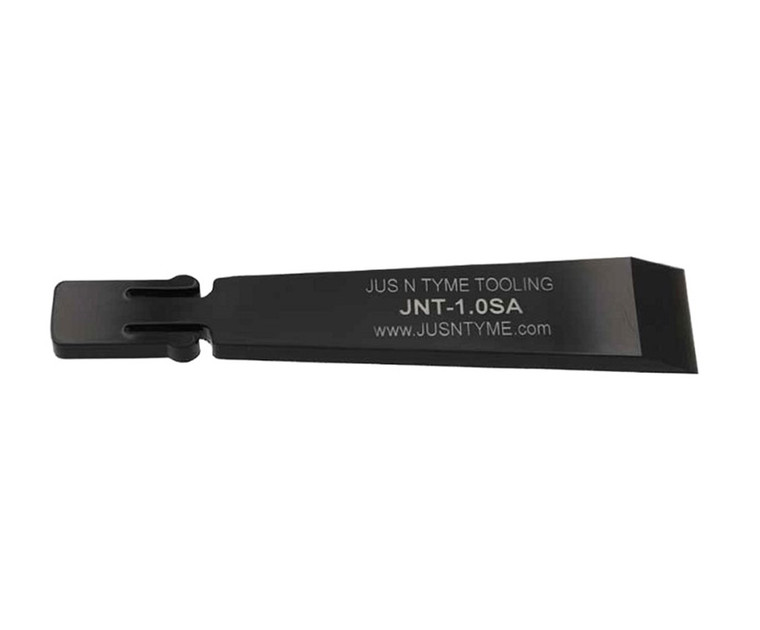 Jus N Tyme JNT-T1.0SA Black 5" Single Edge (1") Sheet Acrylic Sealant Scraper Tip