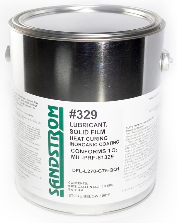 Sandstrom #329 Matte Gray MIL-PRF-81329 & PWA298E Spec Heat Cure Solid Film Lubricant - Gallon Can