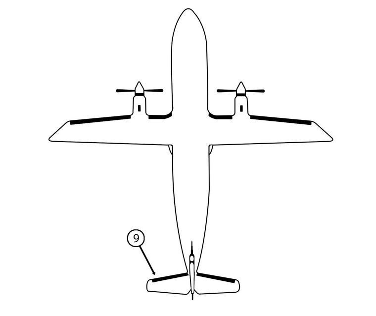 GOODRICH PS29S7D5240-91 FASTboot® Dornier DO328 Silver LH Horizontal Stabilizer De-Ice Boot