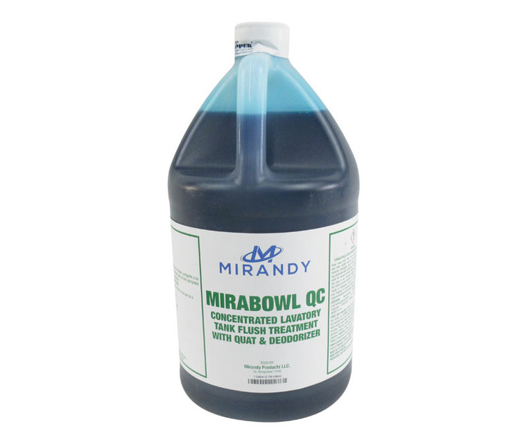 Mirabowl QC® 1485-342 Concentrate Dark Blue Aircraft Lavatory Tank Deodorant & Cleaner - Gallon Jug