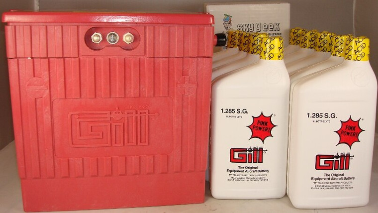 Gill G-6381E Aircraft Battery with Acid