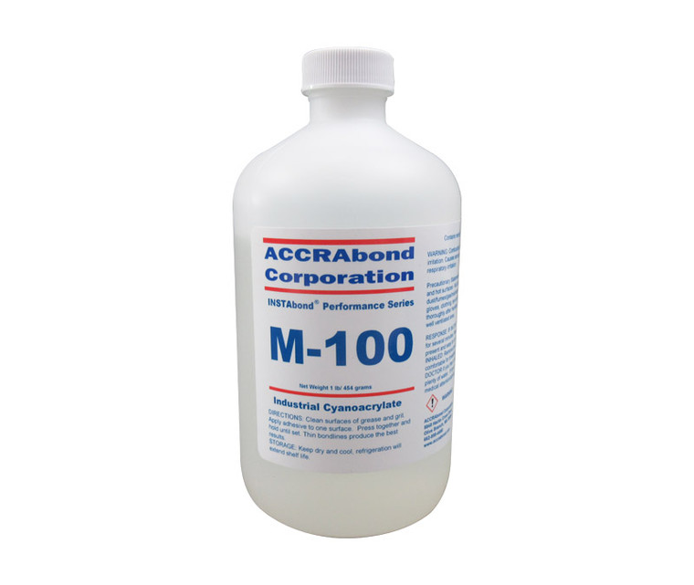 INSTAbond® M-100 Clear A-A-3097 Type 1 Class 2 Cyanoacrylate Adhesive - 16 oz Bottle