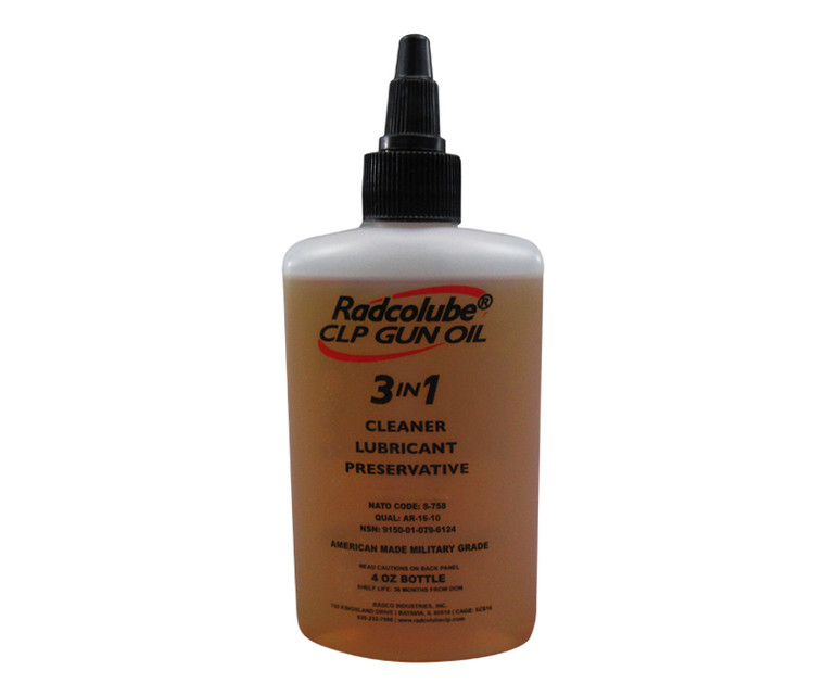RADCOLUBE® CLP Transparent MIL-PRF-63460E Spec 3-in-1 Gun Oil - 4 oz Bottle