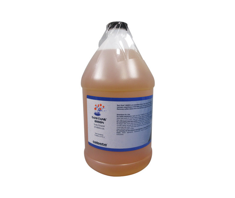 Celeste® SANI-TANK® N SP-8000N/GAL Amber Lavatory Soak for Organic & Mineral Buildup - Gallon Jug